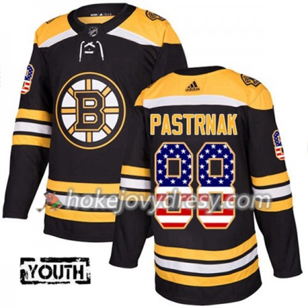 Dětské Hokejový Dres Boston Bruins David Pastrnak 88 2017-2018 USA Flag Fashion Černá Adidas Authentic